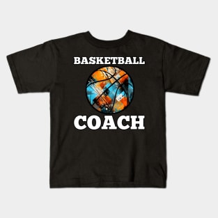 Basketball Coach - Retro Distressed Grunge Kids T-Shirt